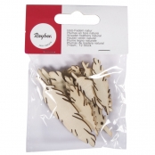 Plumes en bois naturel 7 et 4 cm 12 pièces