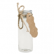 Fiole en verre avec couvercle en à vis en métal ø3cm 8cm 37ml