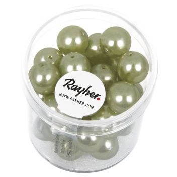 14403432 - 4006166646324 - Rayher - Renaissance Perles en verre , 10mm ø, jade, boîte 35 pces