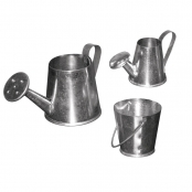 Set de jardin en métal Arrosoir et seau Miniature 3 pièces