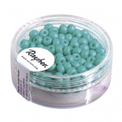 Perle rocaille en verre effet Silk 4mm Vert menthe 120 pièces