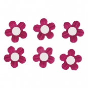 Sticker Fleurs en papier rose oeillet avec demi-perle et point adhésif 20 pièces