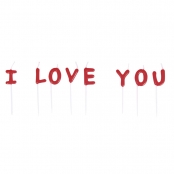 Bougie I LOVE YOU Rouge 2x7,7 cm