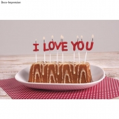 Bougie I LOVE YOU Rouge 2x7,7 cm