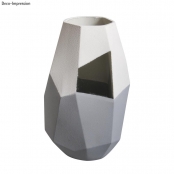 Vase en verre facettée 10x10x18cm 1000ml