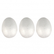 Oeufs en polystyrène 6,5 x 8,5 cm x 3 pièces