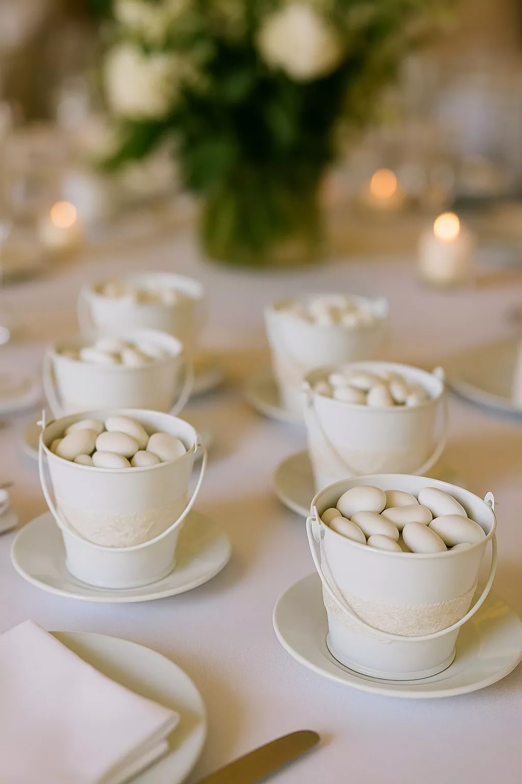 Seau en métal blanc 10 x 10 cm