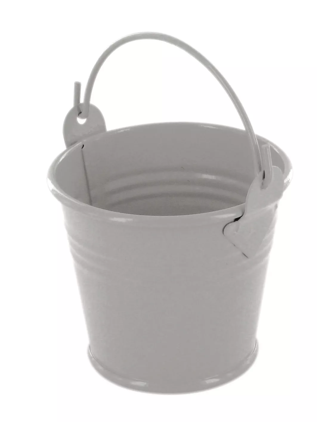 Seau en métal gris Ø 6,5 cm...