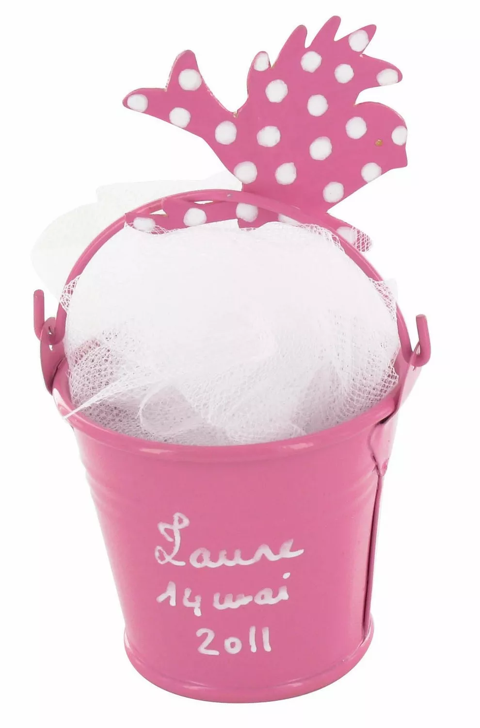 Seau en métal rose Ø 6,5 cm...