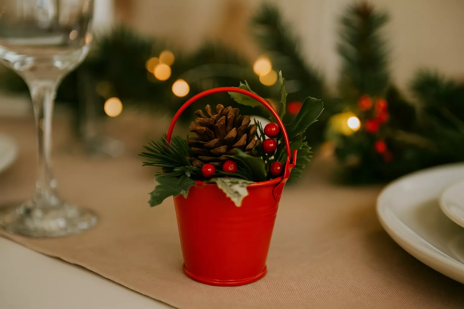 Seau en métal rouge Ø 6,5...