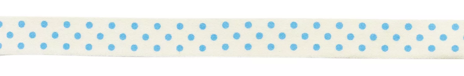Ruban en coton pois bleu...