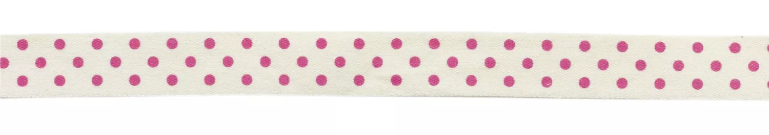 Ruban en coton pois rose...