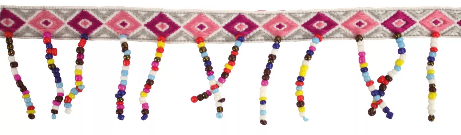 Ruban imprimé rouge Avec...