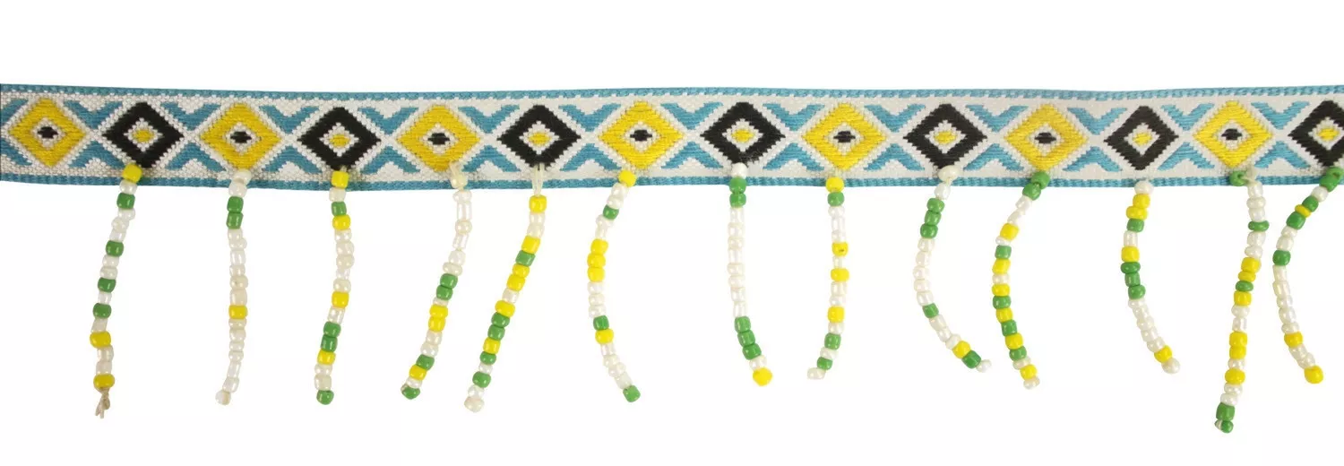 Ruban imprimé bleu Avec...