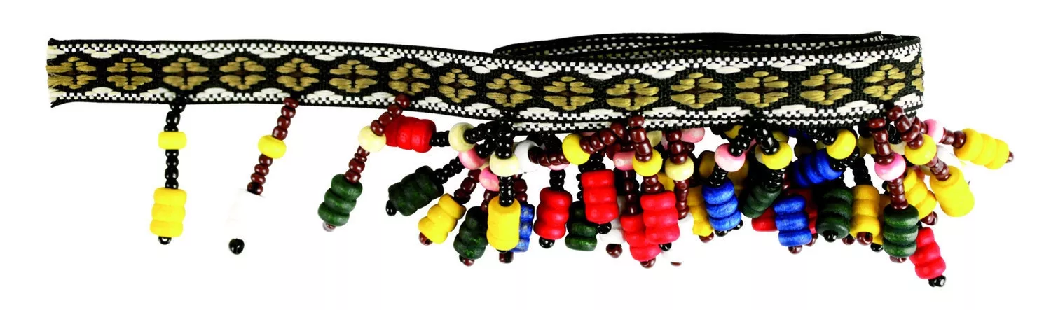 Ruban imprimé marron Avec...