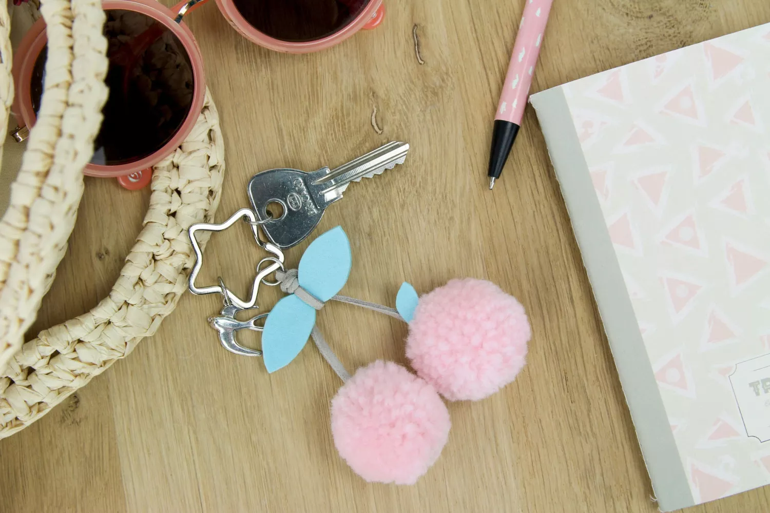 Pompon rond  Camaieu Rose...