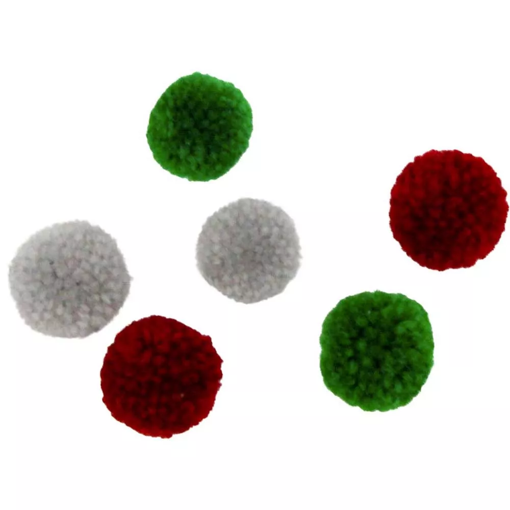 Pompon rond en laine Rouge...