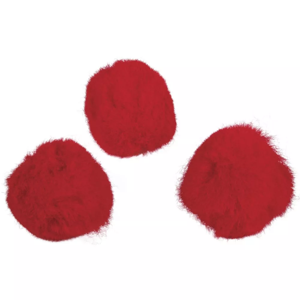 Pompons Rouge 2,5 cm 35 pièces