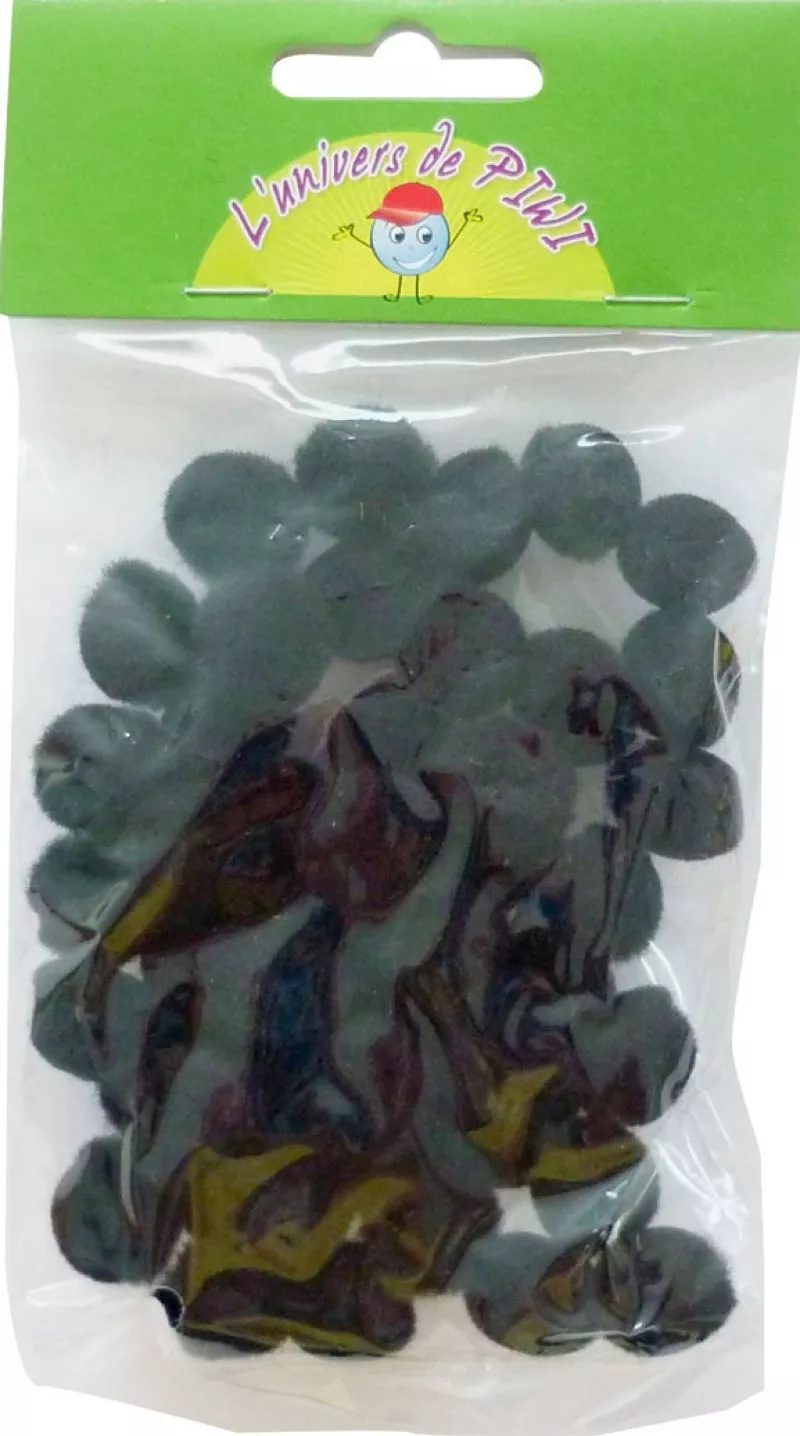 Pompons noirs 1,5 cm 45 pièces