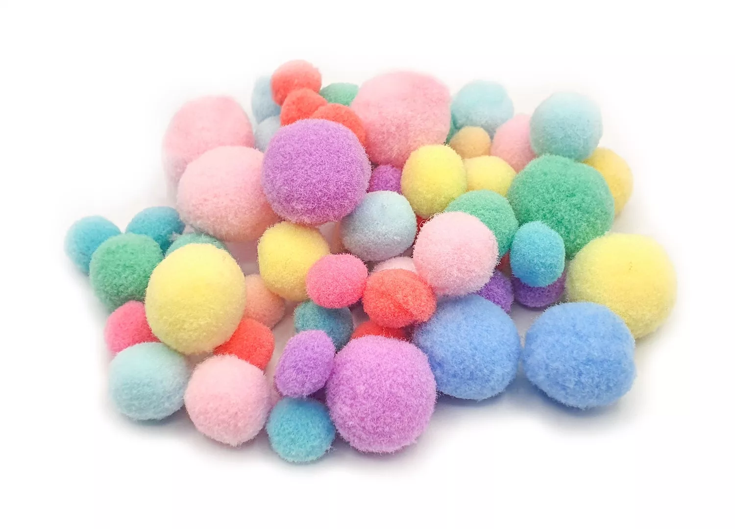 Pompons assortis pastel de...