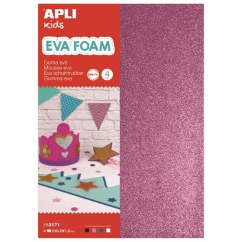 13171 - 8410782131717 - Apli Agipa - Mousse EVA thermoformable A4 4 feuilles pailletée 2