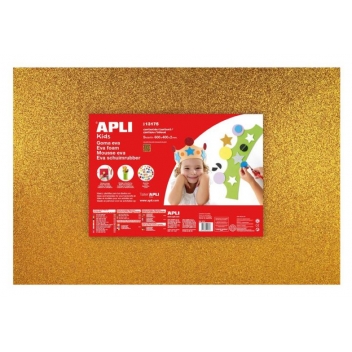 13180 - 8410782131809 - Apli Agipa - Mousse EVA thermoformable 40x60 cm Doré pailleté