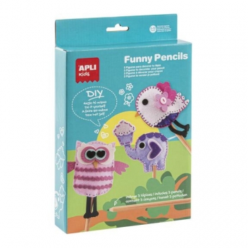 13813 - 8410782138136 - Apli Agipa - Kit feutrine Funny Pencils pour 3 embouts de crayon - 2