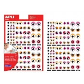 Gommettes autocollantes Yeux rose/orange 312 pièces