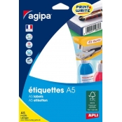 Etiquettes blanches 16 feuilles A5 Ø8mm 4704 pièces