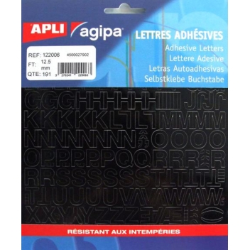 122006 - 3270241220063 - Apli Agipa - Alphabet & symboles Autocollant 12,5 x 10 mm Noir