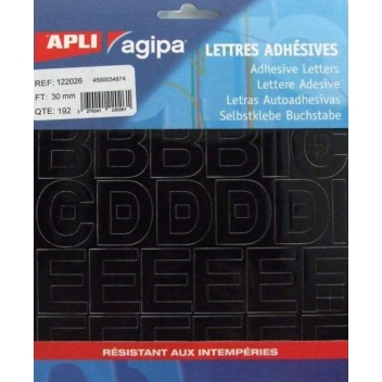 122026 - 3270241220261 - Apli Agipa - Alphabet & symboles Autocollant 30 x 22 mm Noir