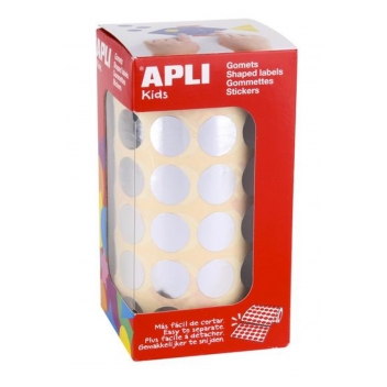 11630 - 8410782116301 - Apli Agipa - Gommettes rouleau Rond Ø 15 mm argent métallisé x 2 832