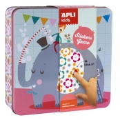 Jeu de Gommettes pour enfant Boite métal Eléphant