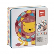 Jeu de Gommettes pour enfant Boite métal Lion