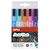 Marqueur Craies Couleurs Assorties chalk Pastel Pointe ronde 5 pièces