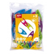 Pinces En Plastique Couleurs Assorties Enfant 30 pièces