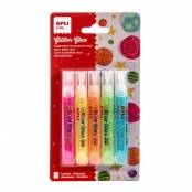 Colle à paillettes Couleurs Assorties Fluo 13g 5 Tubes