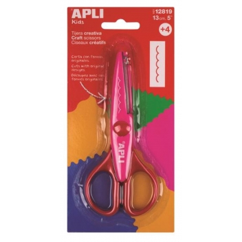 12819 - 8410782128199 - Apli Agipa - Paire de ciseaux crantés Dentée Rose 13cm