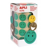 Gommettes rouleau Emoji 33 mm vert x 900