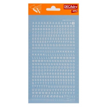DDB1F - 5413493994087 - Apli Agipa - Lettres alphabet & Chiffres Transfert Blanc 4mm Typo simple