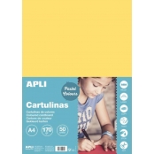 Cartons Jaune Clair A4 170G 50 Feuilles