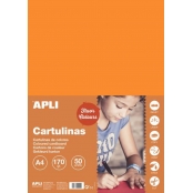 Cartons Orange Fluo A4 170G 50 Feuilles