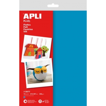 13577 - 8410782135777 - Apli Agipa - Feutrine A4 Bleu 10 feuilles - 2