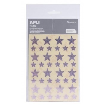 12055 - 8410782120551 - Apli Agipa - Gommettes étoile 12 & 20 mm Holographique rose x 120