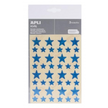12057 - 8410782120575 - Apli Agipa - Gommettes étoile 12 & 20 mm Holographique bleu x 120