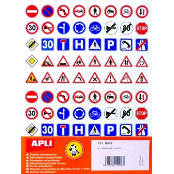 10116 - 8410782101161 - Apli Agipa - Gommettes 40 Panneaux de signalisation x 320