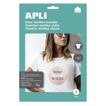4128 - 8410782041283 - Apli Agipa - Papier transfert tissu imprimable A4 Blanc 10 pièces - 3