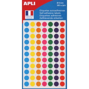 100624 - 3270241006247 - Apli Agipa - Gommettes Rond Ø 8 mm x 385
