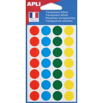 112849 - 3270241128499 - Apli Agipa - Gommettes couleur translucides Rond Ø15mm x 140