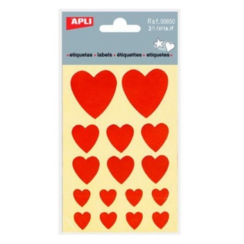 650 - 8410782006503 - Apli Agipa - Gommettes métallisées Coeur rouge x 48